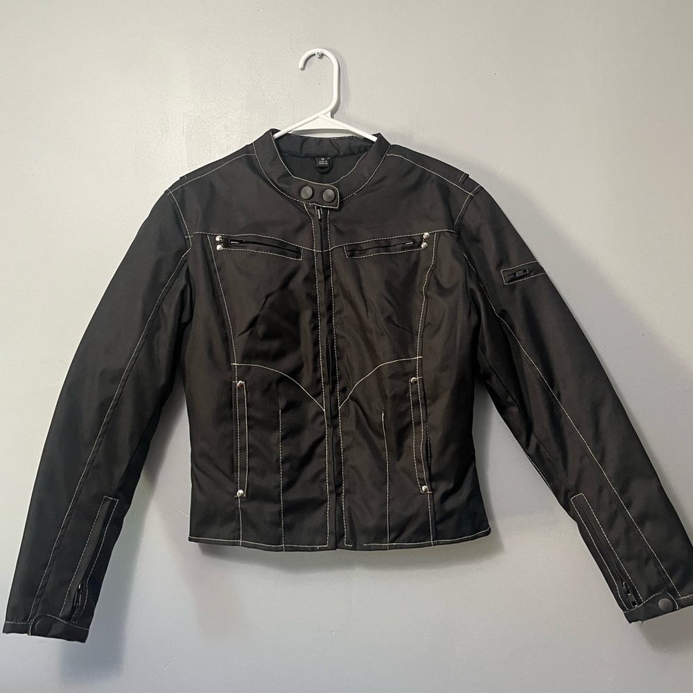 Vance Leathers Textile Fabric Fitted Moto Jacket with Removable Quilted Liner